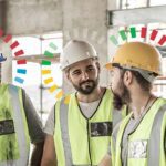 three construction professionals with their DiSC Halo indicating their personality