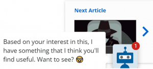 Picture of an AI Bot messaging a webpage visitor, "Based on your interest in this, I have soemthing that I think you'll find useful. Want to see?" CM's should expose themselves to AI In Construction, as it is inevitable.